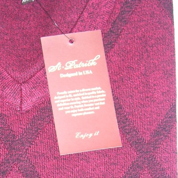 St. Patrick V-Neck Red Argyle Sweater Vest 4XL - Picture 2 of 5